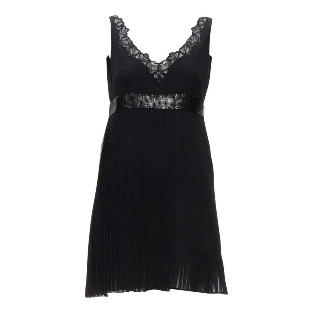 Versace Silk Chainmail Pleated Dress